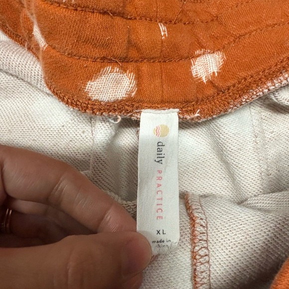 Daily Practice Anthropologie Orange Polka Dot 2 Piece Lounge Set Size XL - Picture 6 of 7